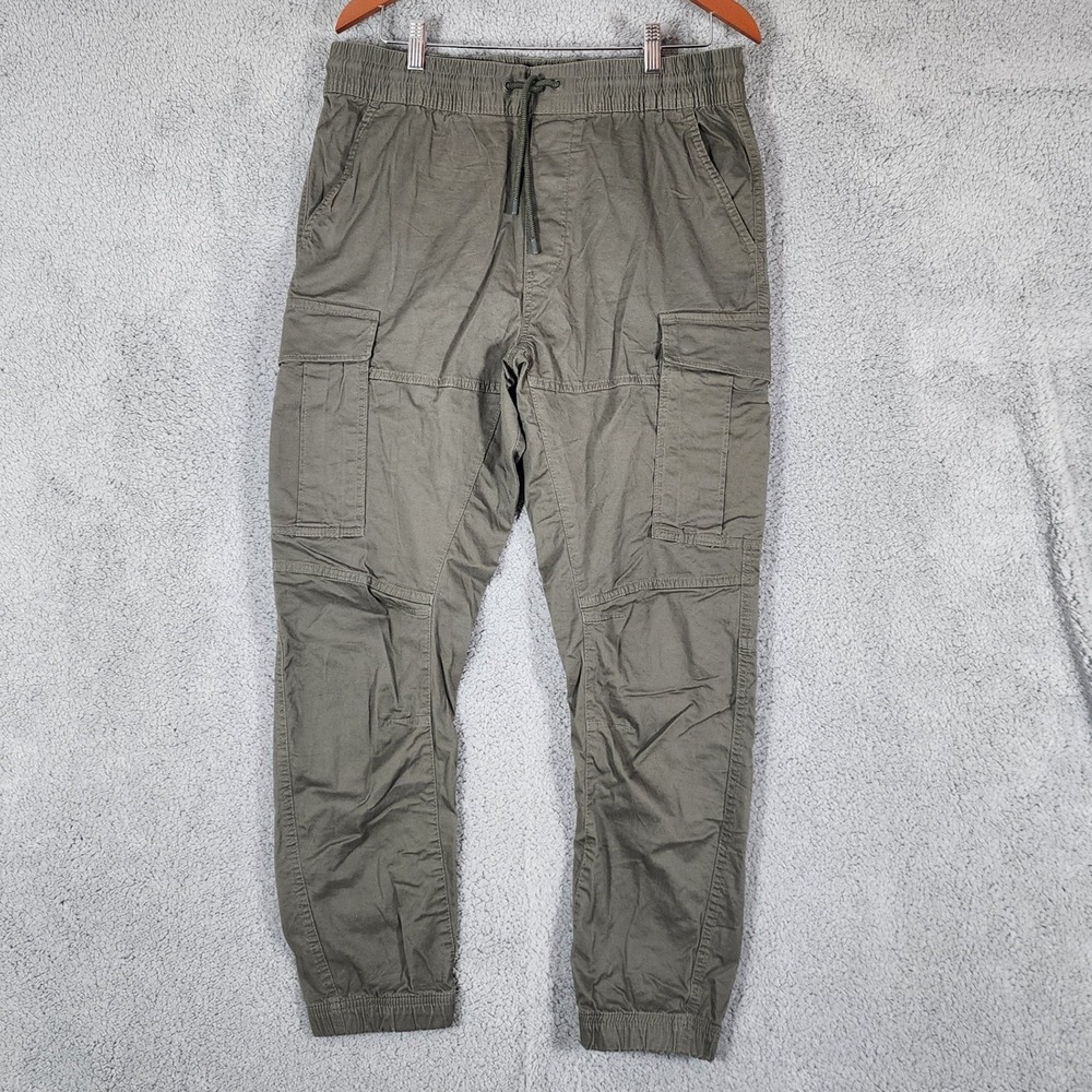 HM Women's Olive Green Cargo Jogger Pants Sz M Elastic Waist Utility Streetwear
